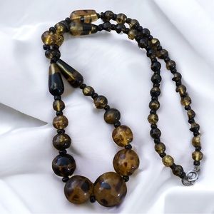 Vintage Tiger’s Eye Glass Bead Necklace